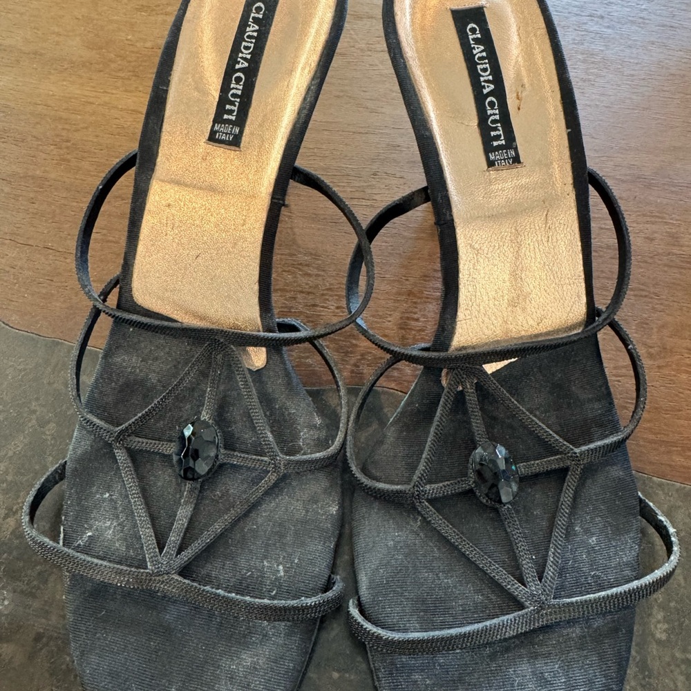 Vintage Claudia Ciuti / Strappy Sandals / Size 9.5 /  Women's heels